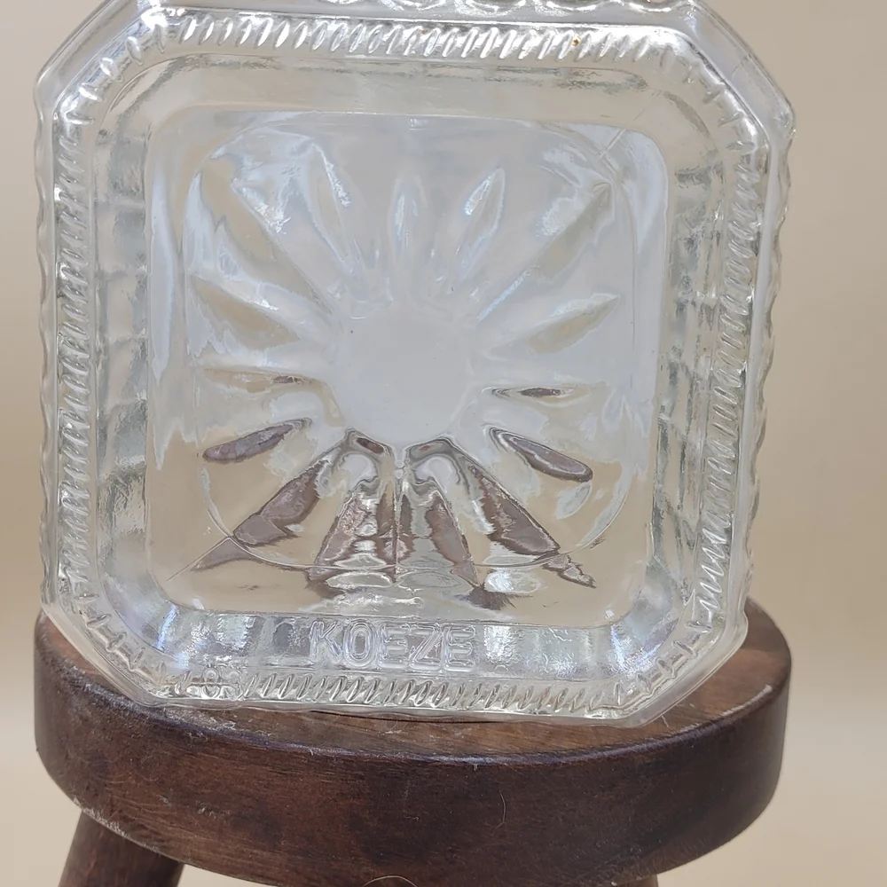 Vintage Koezes Clear Glass  Canister Apothecary Candy Jar with Lid 7
